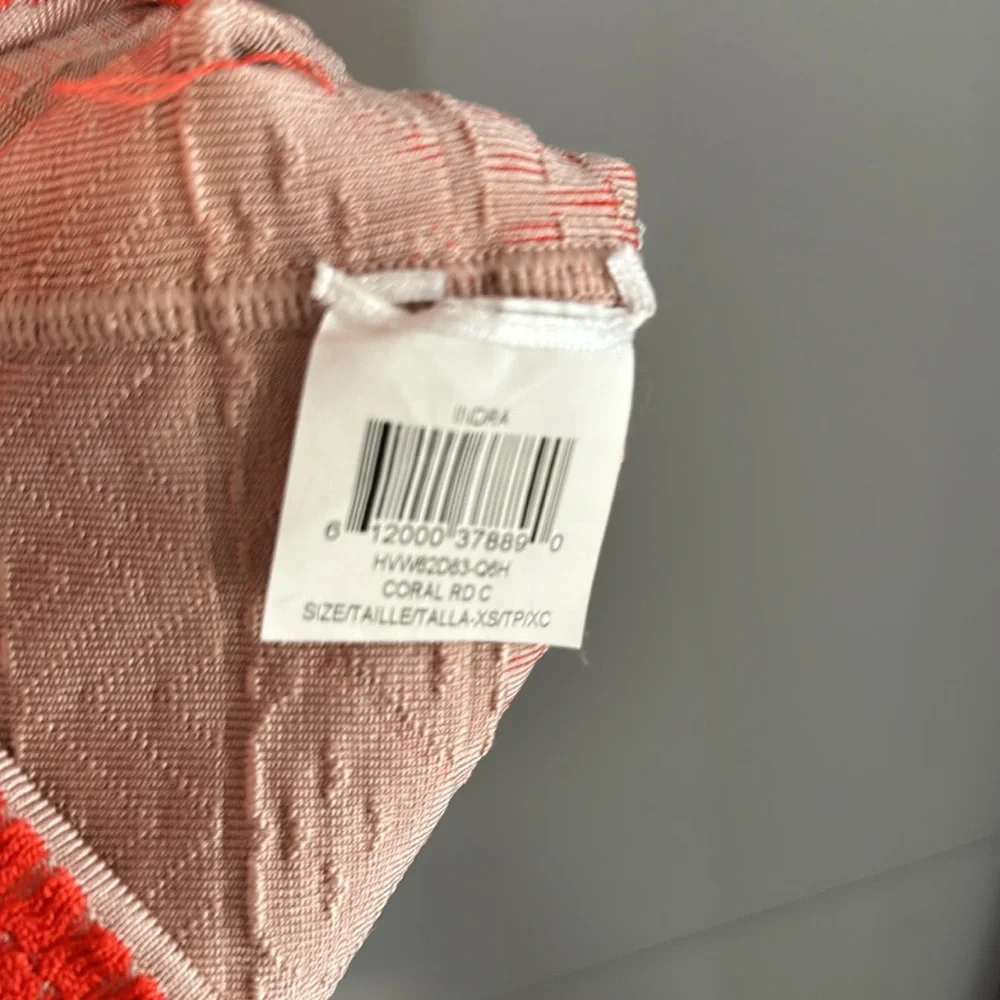 Herve Leger Indra Chevron Textured Bandage Mini Dress in Coral Size XS - Picture 7 of 10